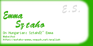 emma sztaho business card